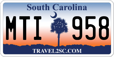 SC license plate MTI958