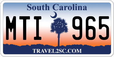 SC license plate MTI965