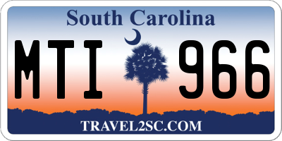 SC license plate MTI966