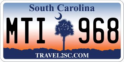 SC license plate MTI968
