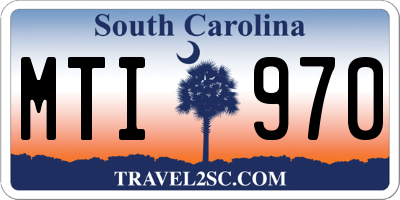 SC license plate MTI970