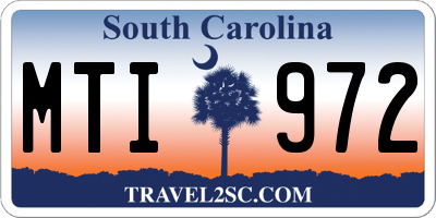 SC license plate MTI972