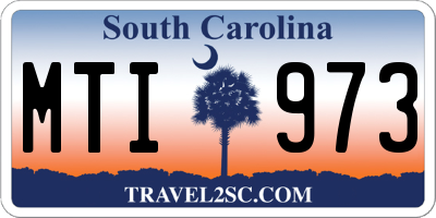 SC license plate MTI973