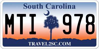 SC license plate MTI978