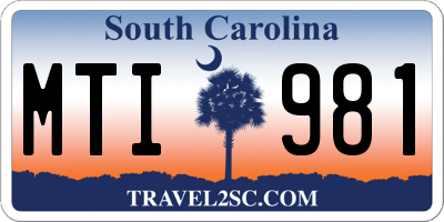 SC license plate MTI981
