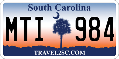 SC license plate MTI984