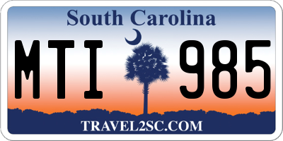 SC license plate MTI985