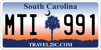 SC license plate MTI991