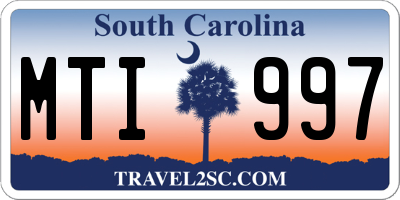 SC license plate MTI997