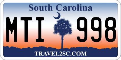 SC license plate MTI998