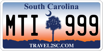 SC license plate MTI999