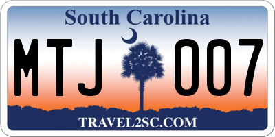 SC license plate MTJ007