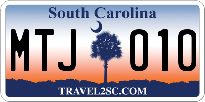 SC license plate MTJ010