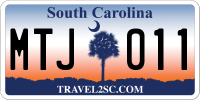 SC license plate MTJ011