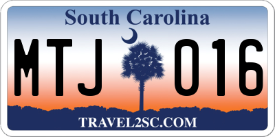 SC license plate MTJ016