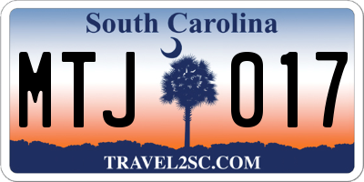 SC license plate MTJ017