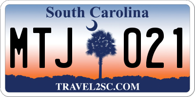 SC license plate MTJ021