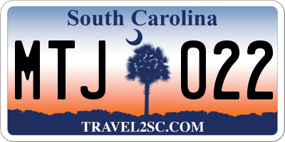 SC license plate MTJ022