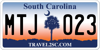 SC license plate MTJ023