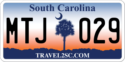 SC license plate MTJ029