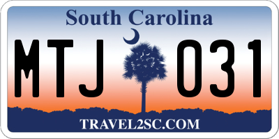 SC license plate MTJ031