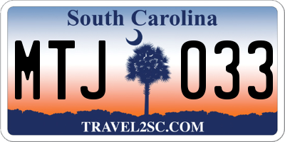 SC license plate MTJ033