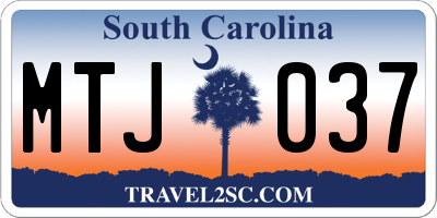 SC license plate MTJ037