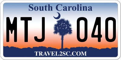 SC license plate MTJ040