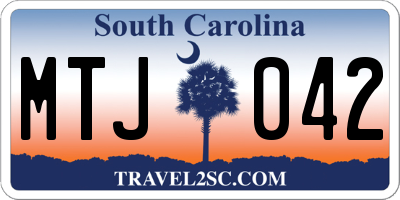SC license plate MTJ042