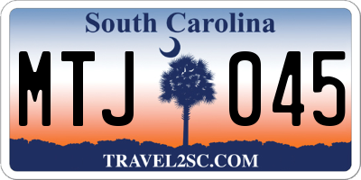 SC license plate MTJ045