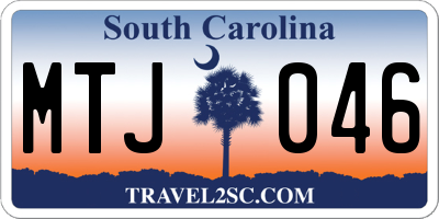 SC license plate MTJ046