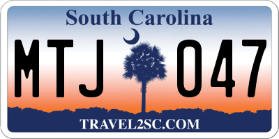 SC license plate MTJ047