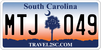 SC license plate MTJ049
