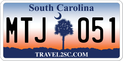 SC license plate MTJ051
