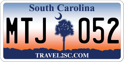 SC license plate MTJ052
