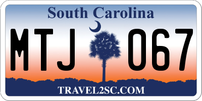 SC license plate MTJ067