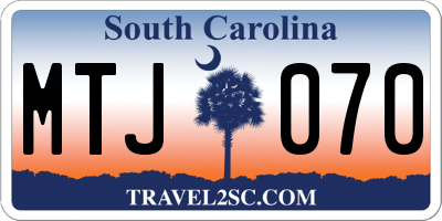 SC license plate MTJ070