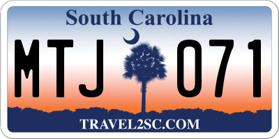 SC license plate MTJ071