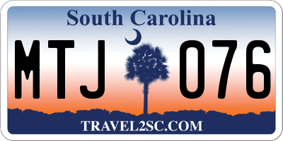 SC license plate MTJ076
