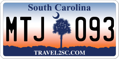 SC license plate MTJ093
