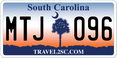 SC license plate MTJ096