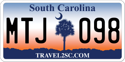 SC license plate MTJ098