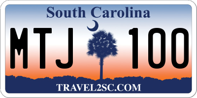 SC license plate MTJ100
