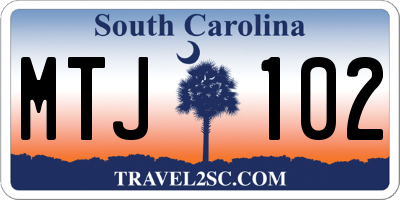 SC license plate MTJ102