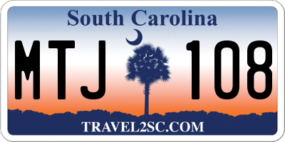 SC license plate MTJ108
