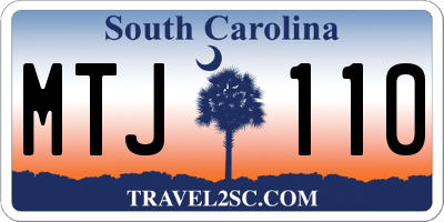 SC license plate MTJ110
