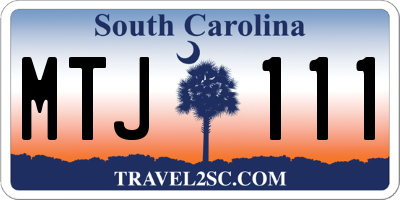 SC license plate MTJ111