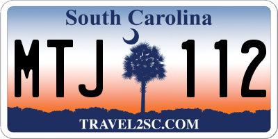 SC license plate MTJ112