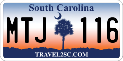 SC license plate MTJ116