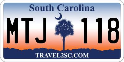 SC license plate MTJ118
